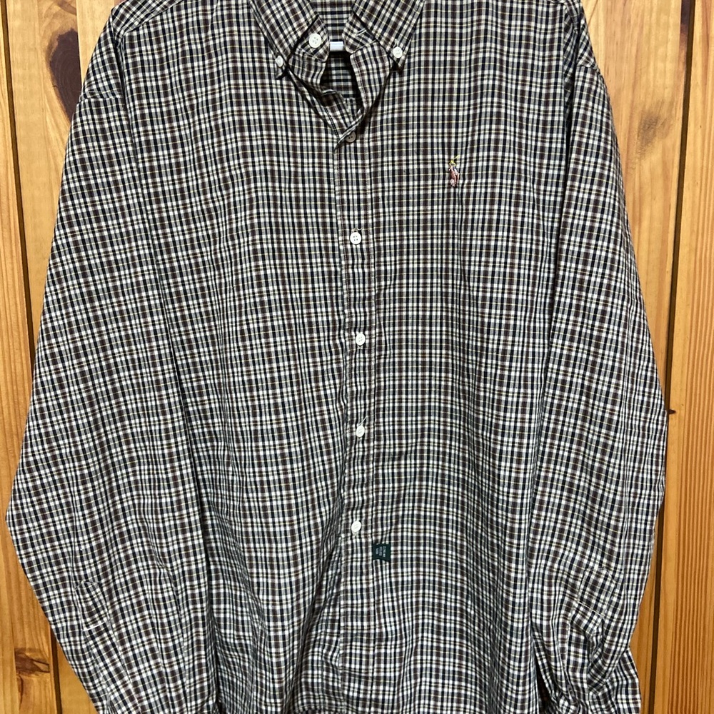 ☀️ 3 for $20 Ralph Lauren Black and White Plaid Shirt
